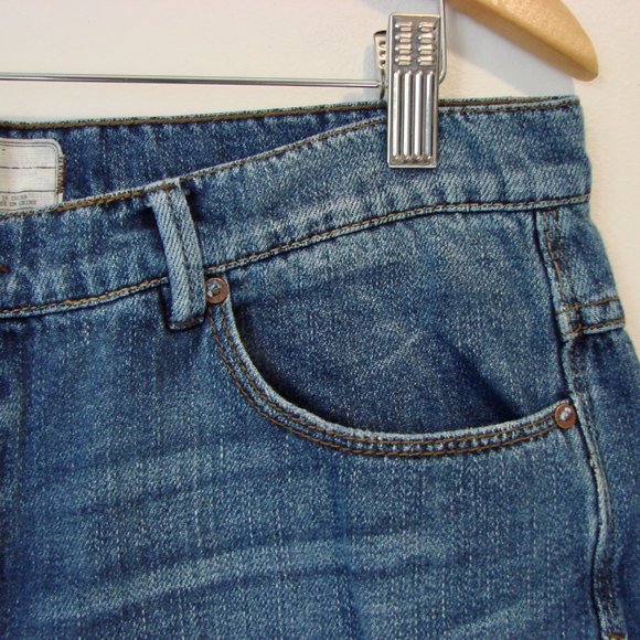 Free People Jeans Anthropologie Distressed Straight Leg High Waist Button Sz 29 - Picture 5 of 15